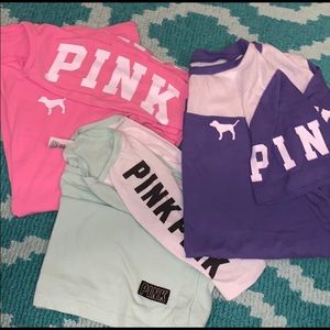 3 pink shirts